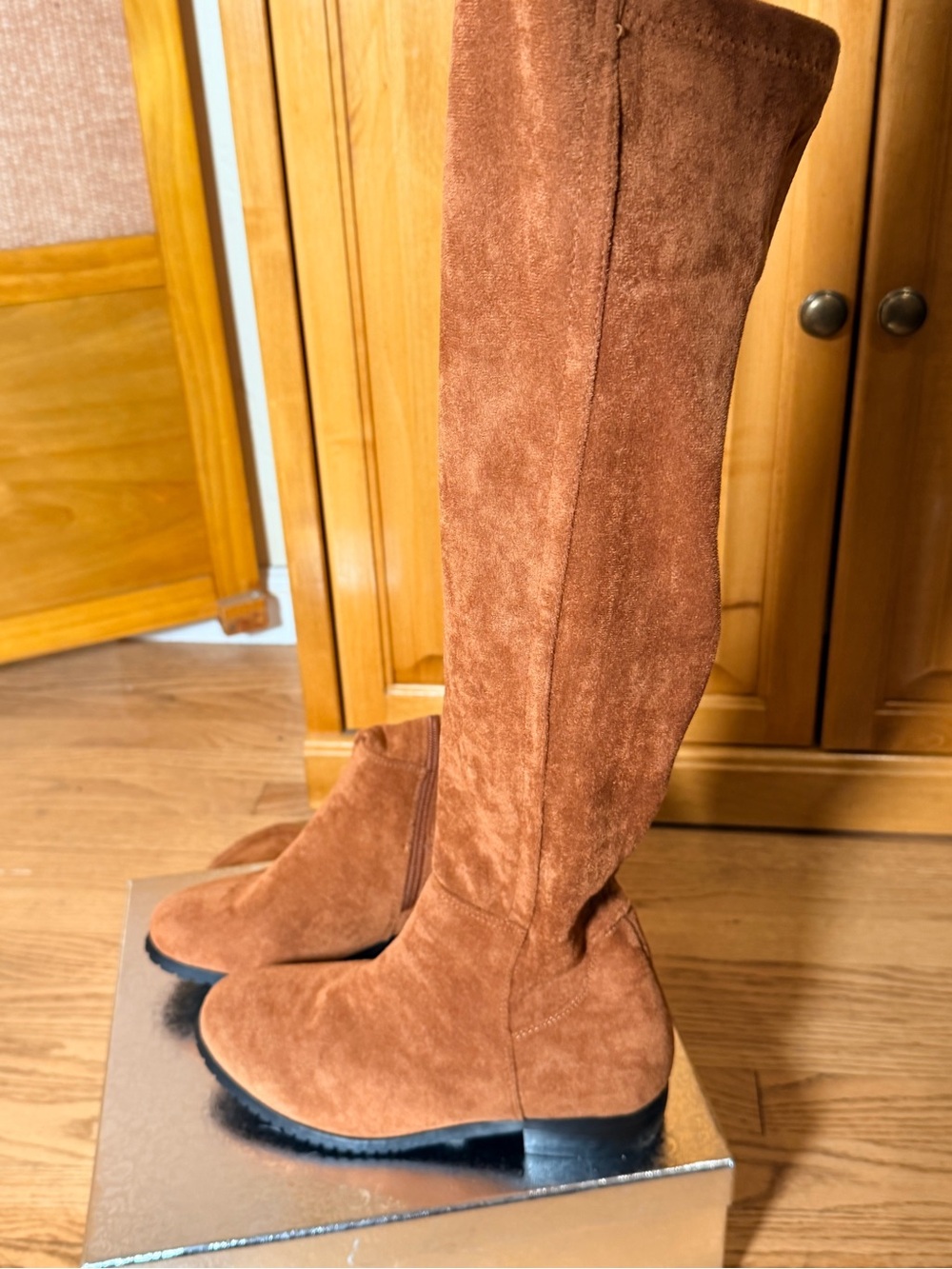 Shoe'N Tale Women Faux Suede Stretch Over The Knee‎ Thigh High Boots 6.5